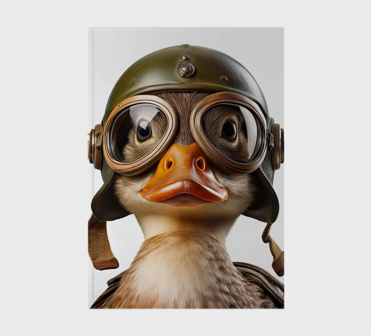 Daring Duck with Helmet Wall Art – Unique and Playful Decor notebook by FlexiDesignsByK