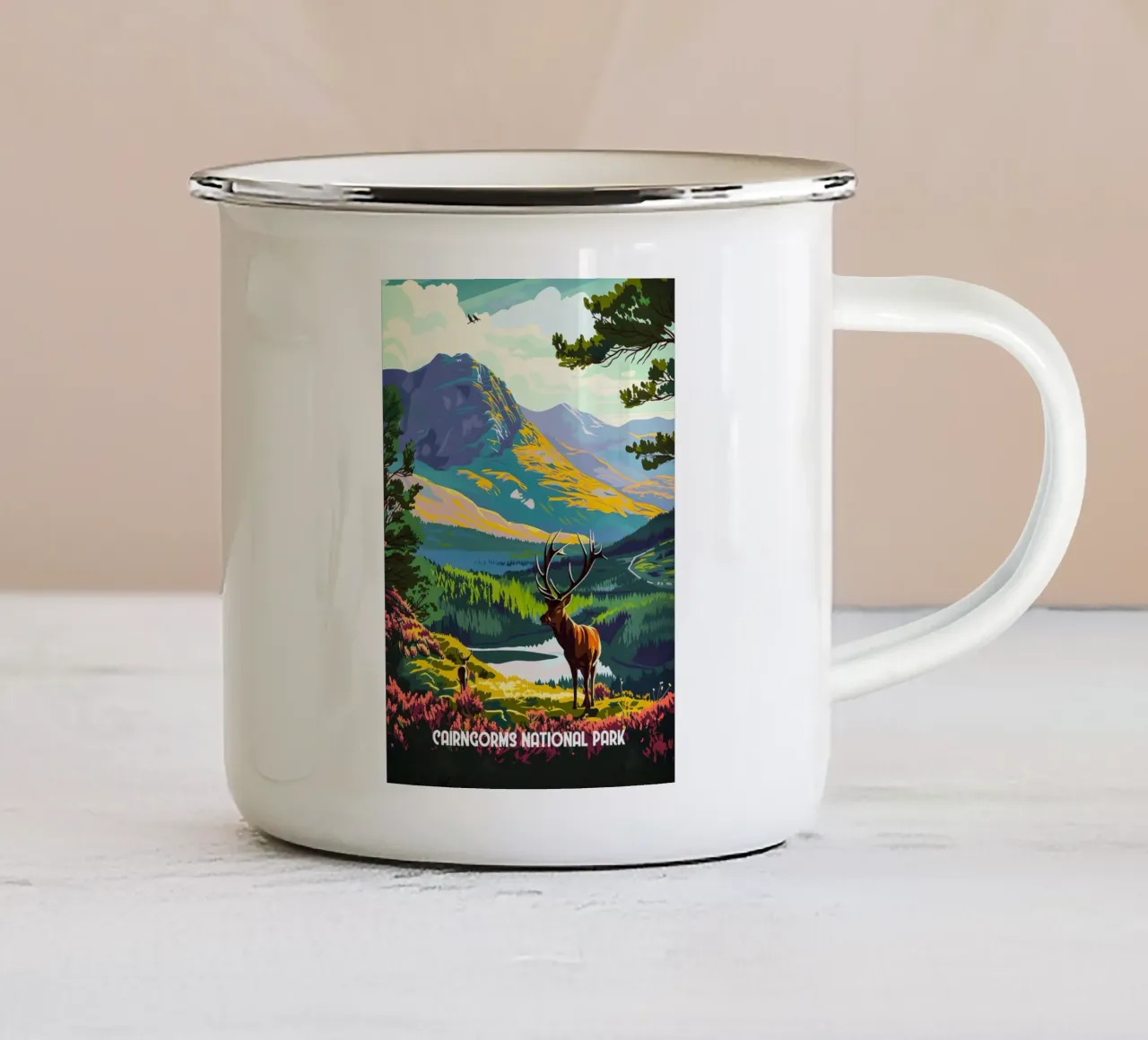 Cairngorms National Park tazza in smalto da Travelstudio
