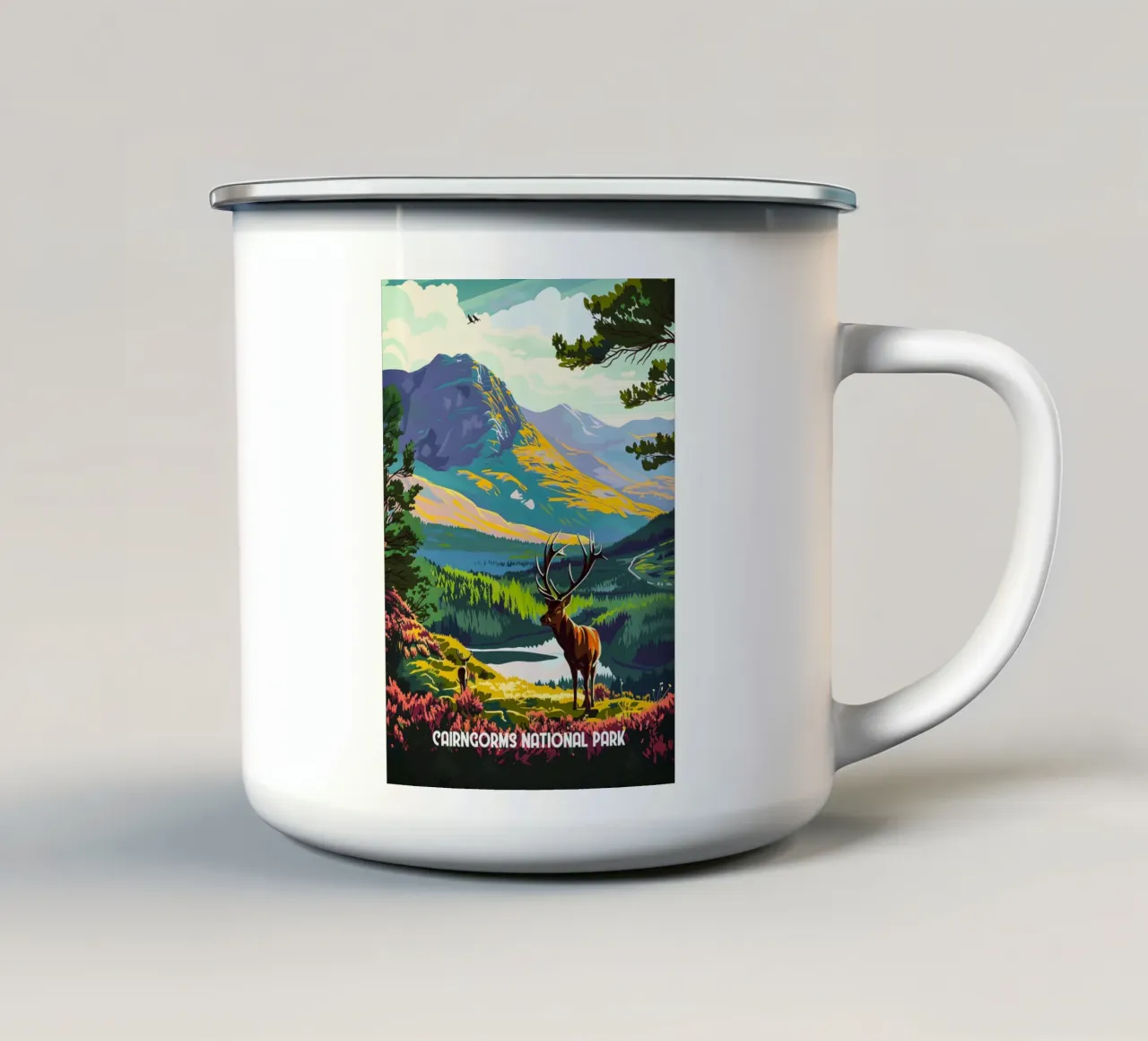 Cairngorms National Park tazza in smalto da Travelstudio