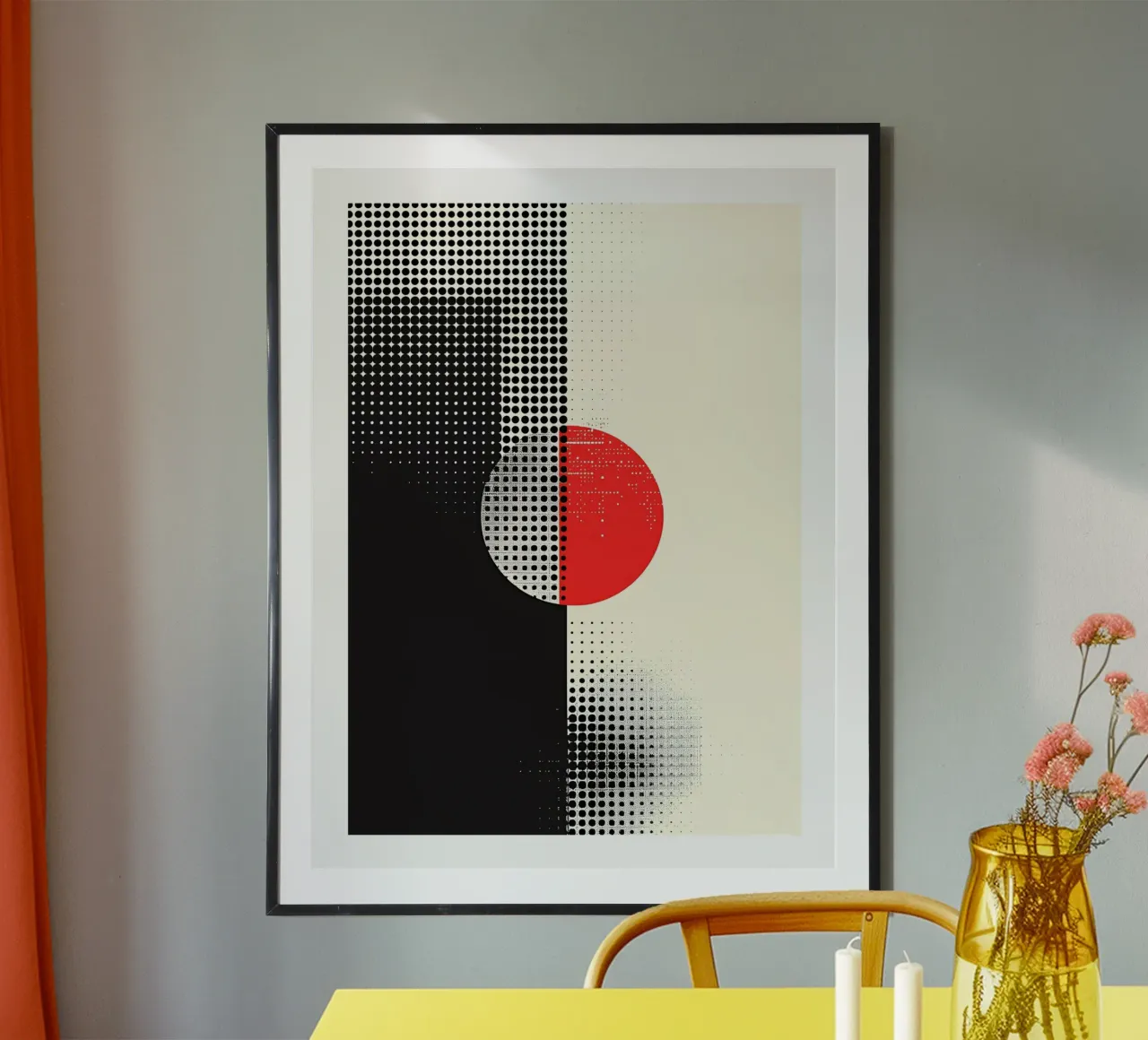 Motivo a mezza tinta poster con telaio in alluminio da DWA
