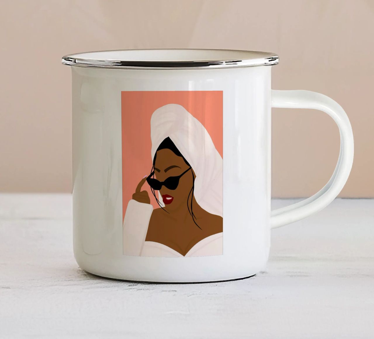 Afro Idyllic tazza in smalto da Mathudace Créas
