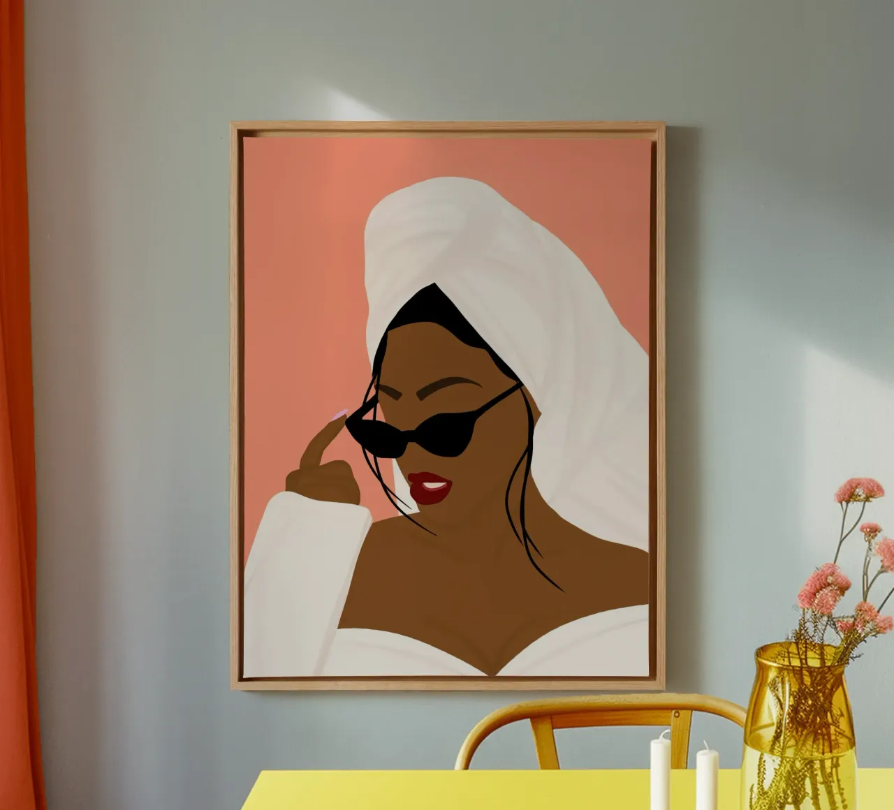Afro Idyllic tela con Cornice a cassetta da Mathudace Créas