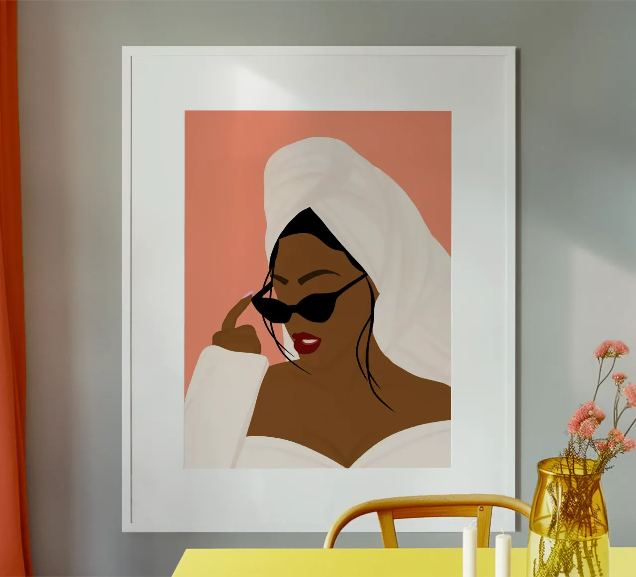 Afro Idyllic poster con telaio in plastica da Mathudace Créas