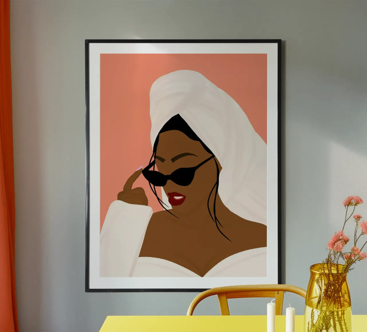 Afro Idyllic poster con telaio in plastica da Mathudace Créas