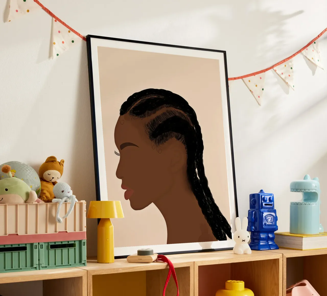Afro Patti poster con telaio in alluminio da Mathudace Créas