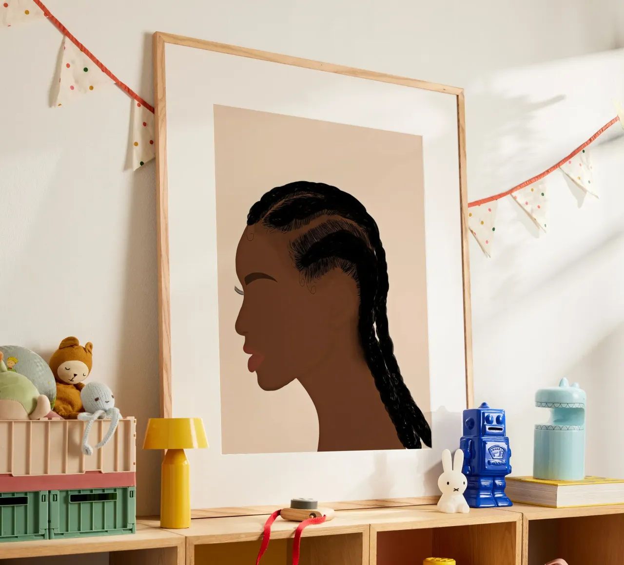 Afro Patti poster con telaio in alluminio da Mathudace Créas