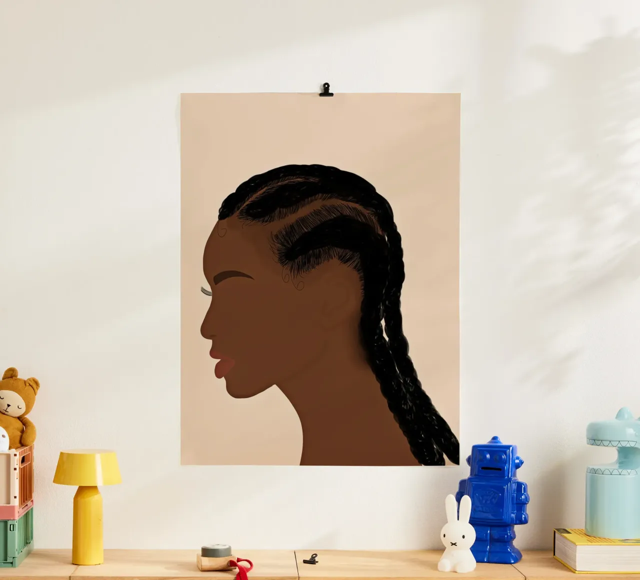 Afro Patti poster con telaio in alluminio da Mathudace Créas
