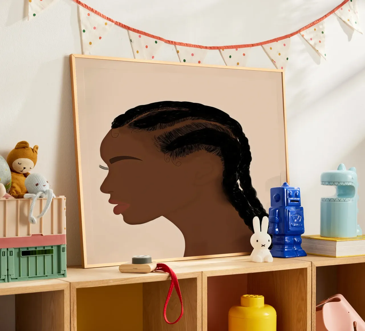 Afro Patti poster con telaio in alluminio da Mathudace Créas
