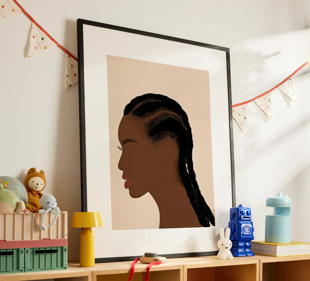 Afro Patti poster con telaio in alluminio da Mathudace Créas