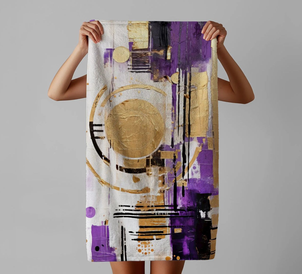 ABSTRAKTE KUNST Partylaune badhanddoek van Melanie Viola