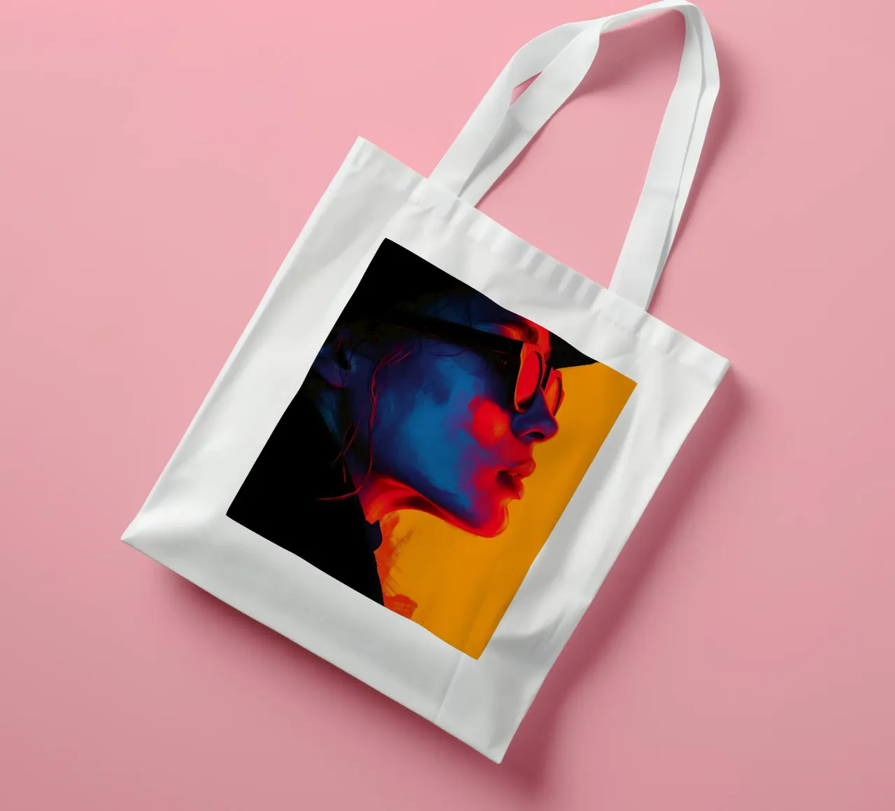 Ritratto astratto con occhiali borsa in juta da DWA