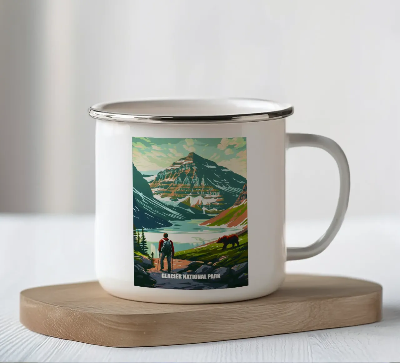 Glacier National Park tazza in smalto da Travelstudio
