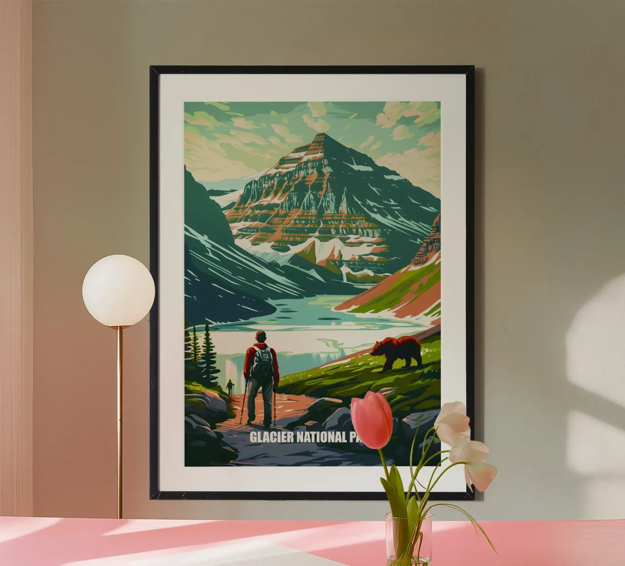 Glacier National Park poster con telaio in alluminio da Travelstudio