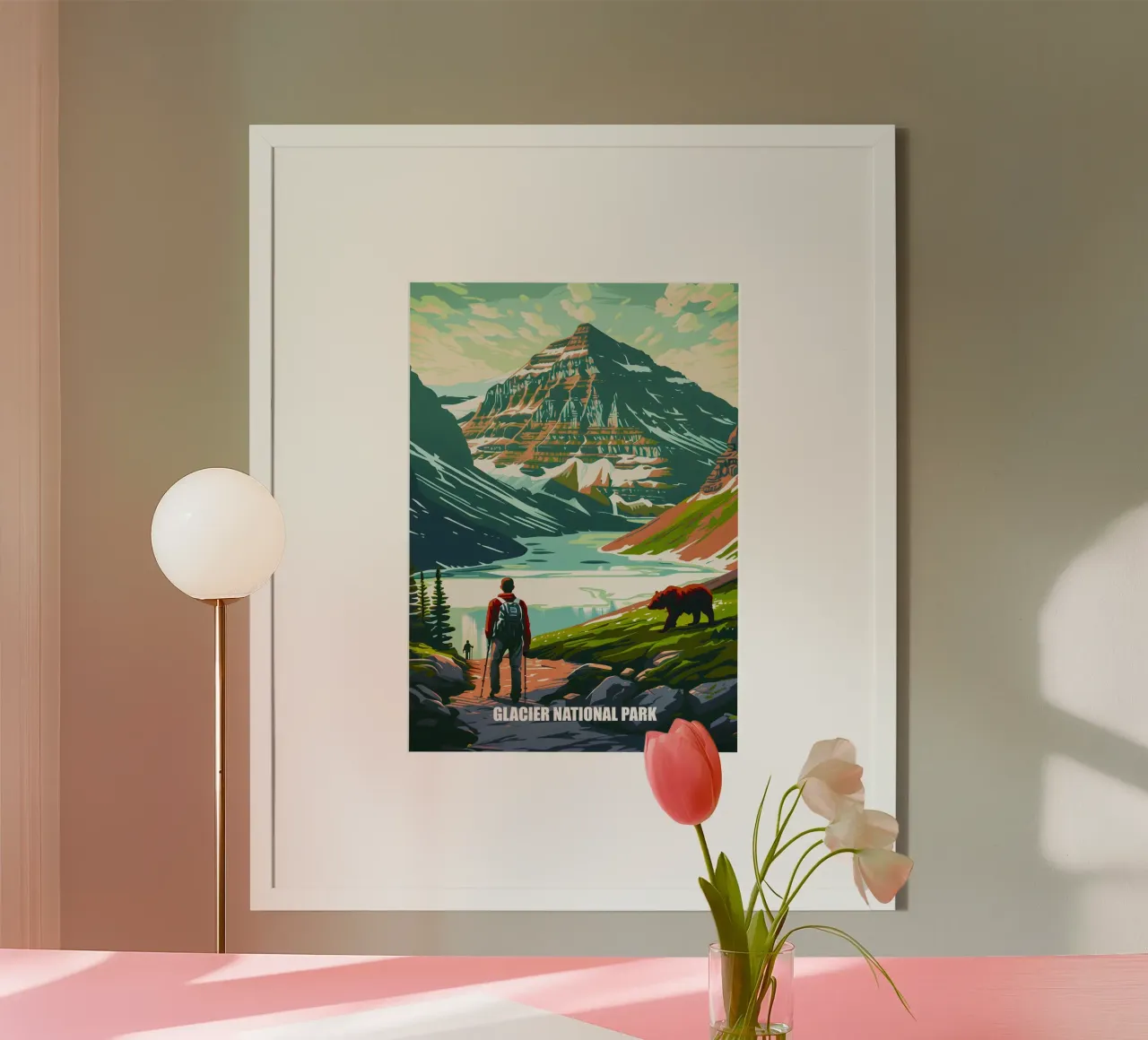 Glacier National Park poster con telaio in alluminio da Travelstudio