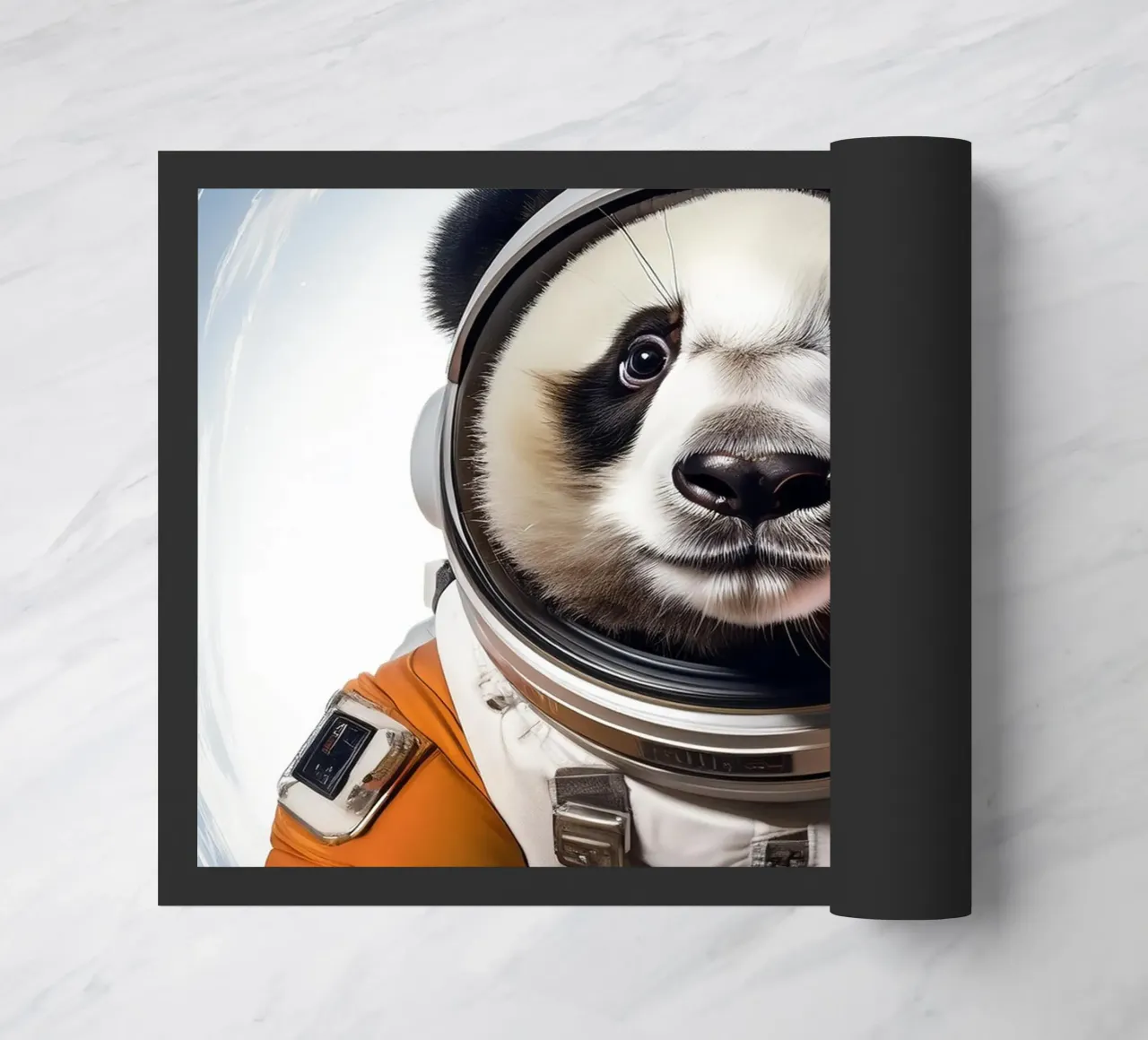 Adventurous Panda Astronaut – Space-Themed Wall Art doormat by FlexiDesignsByK