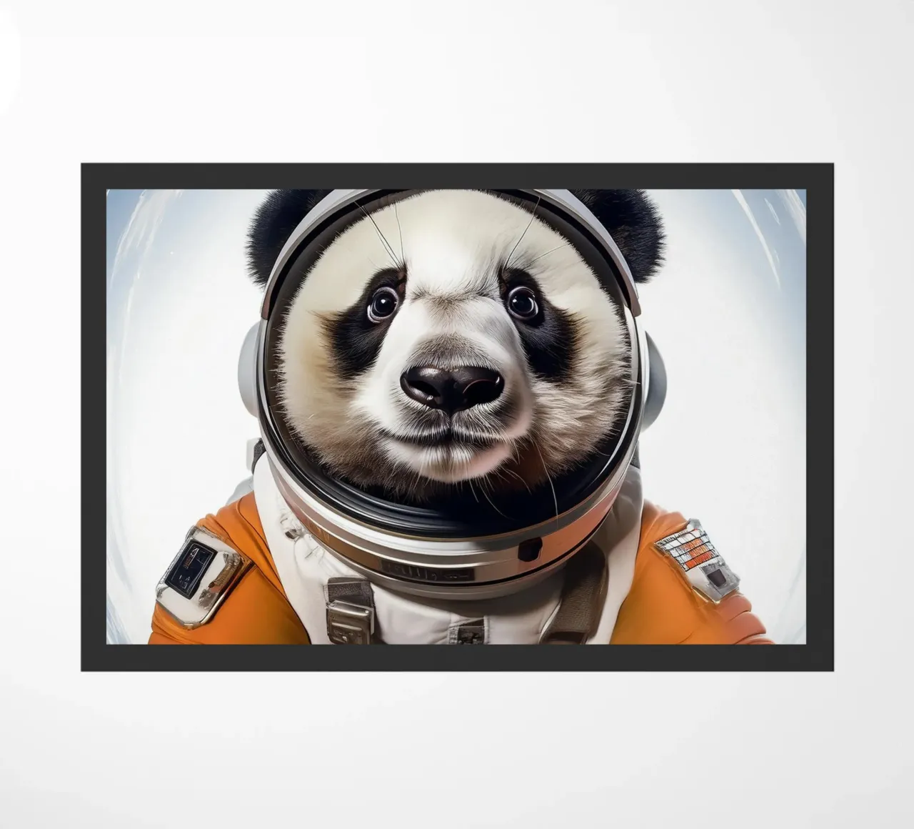 Adventurous Panda Astronaut – Space-Themed Wall Art doormat by FlexiDesignsByK