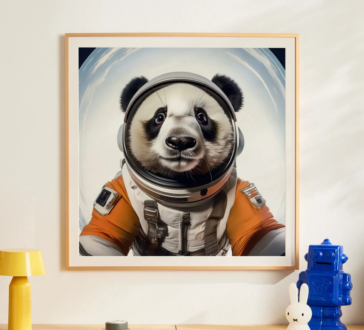 Adventurous Panda Astronaut – Space-Themed Wall Art poster by FlexiDesignsByK