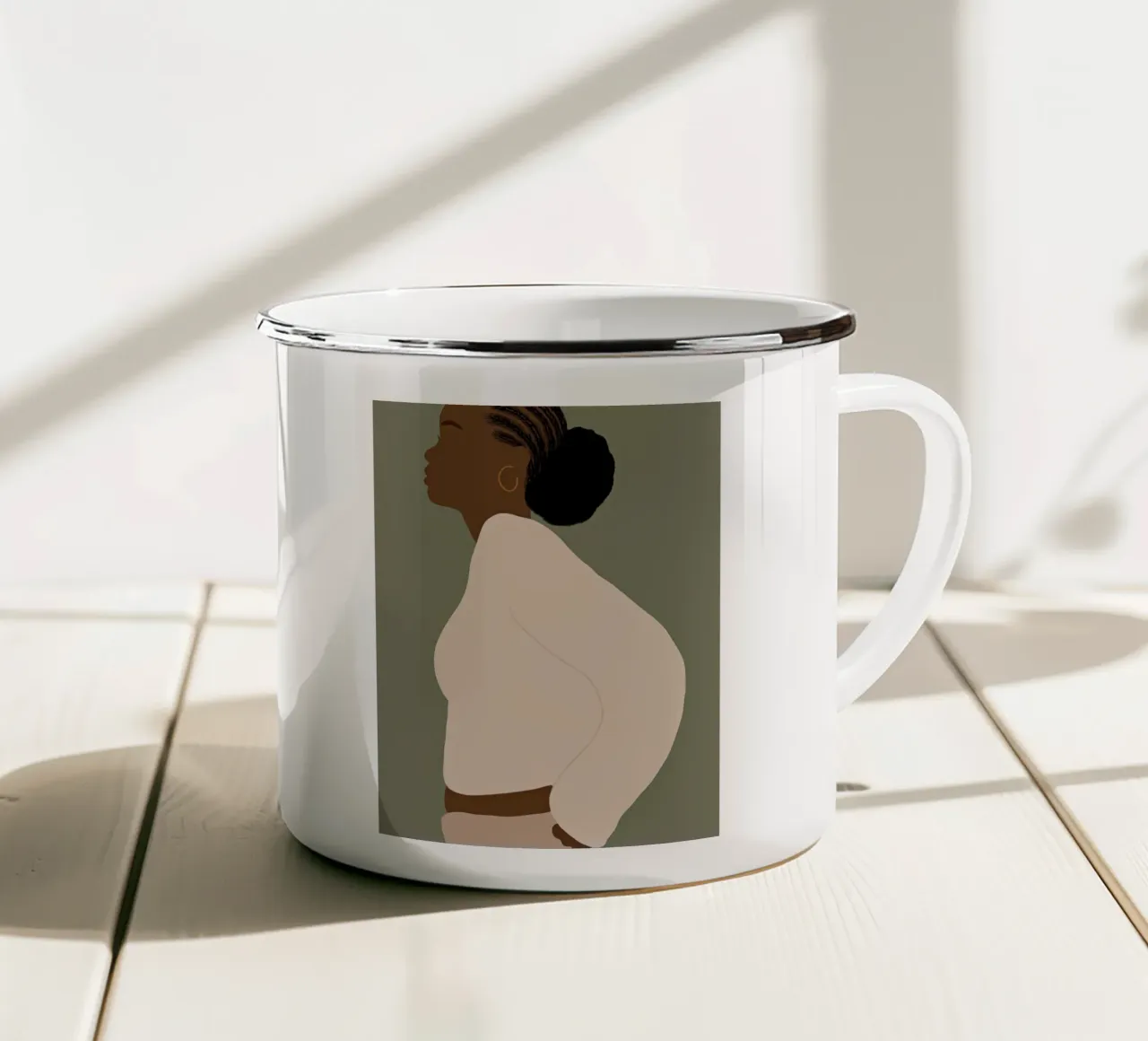 Afro Akua tazza in smalto da Mathudace Créas