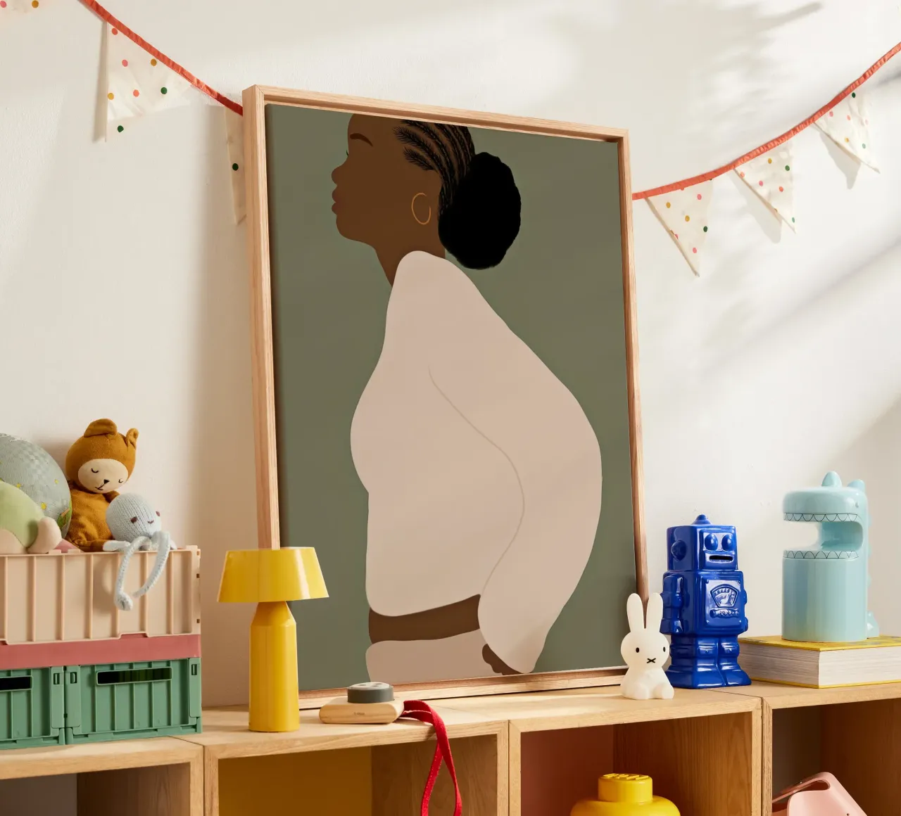 Afro Akua canvas met Baklijst van Mathudace Créas