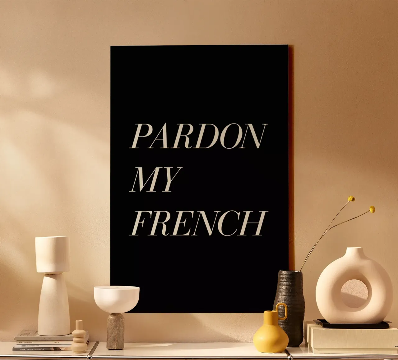 Pardon My French canvas met Baklijst van Florent Bodart