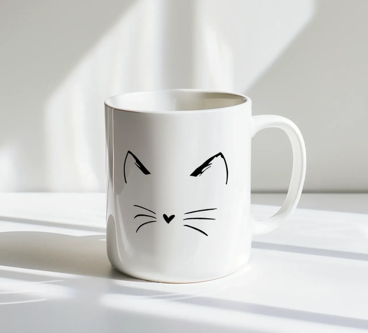 Cat face ceramic mug by ArtDesign by KBK