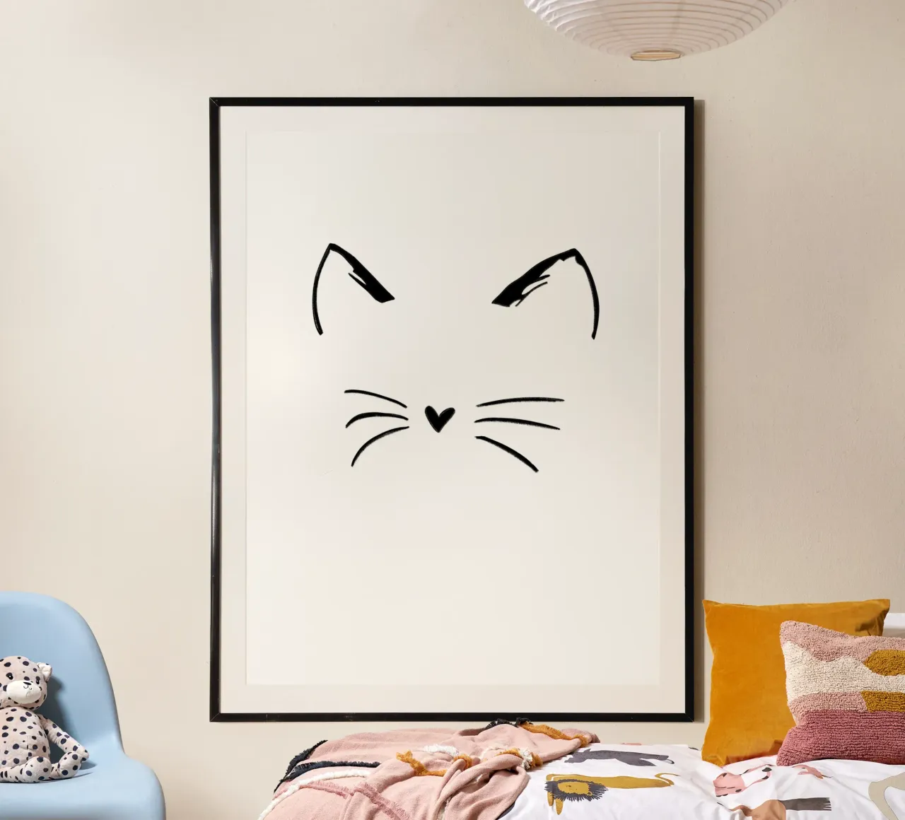 Faccia di gatto poster con telaio in legno da ArtDesign by KBK