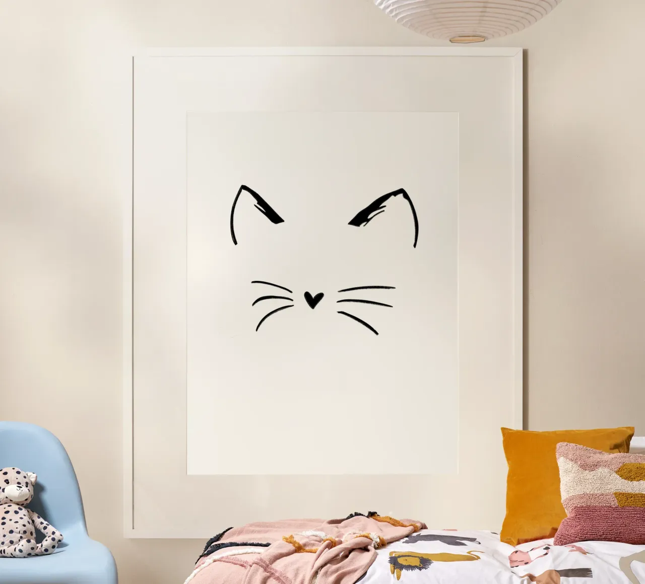 Faccia di gatto poster con telaio in legno da ArtDesign by KBK