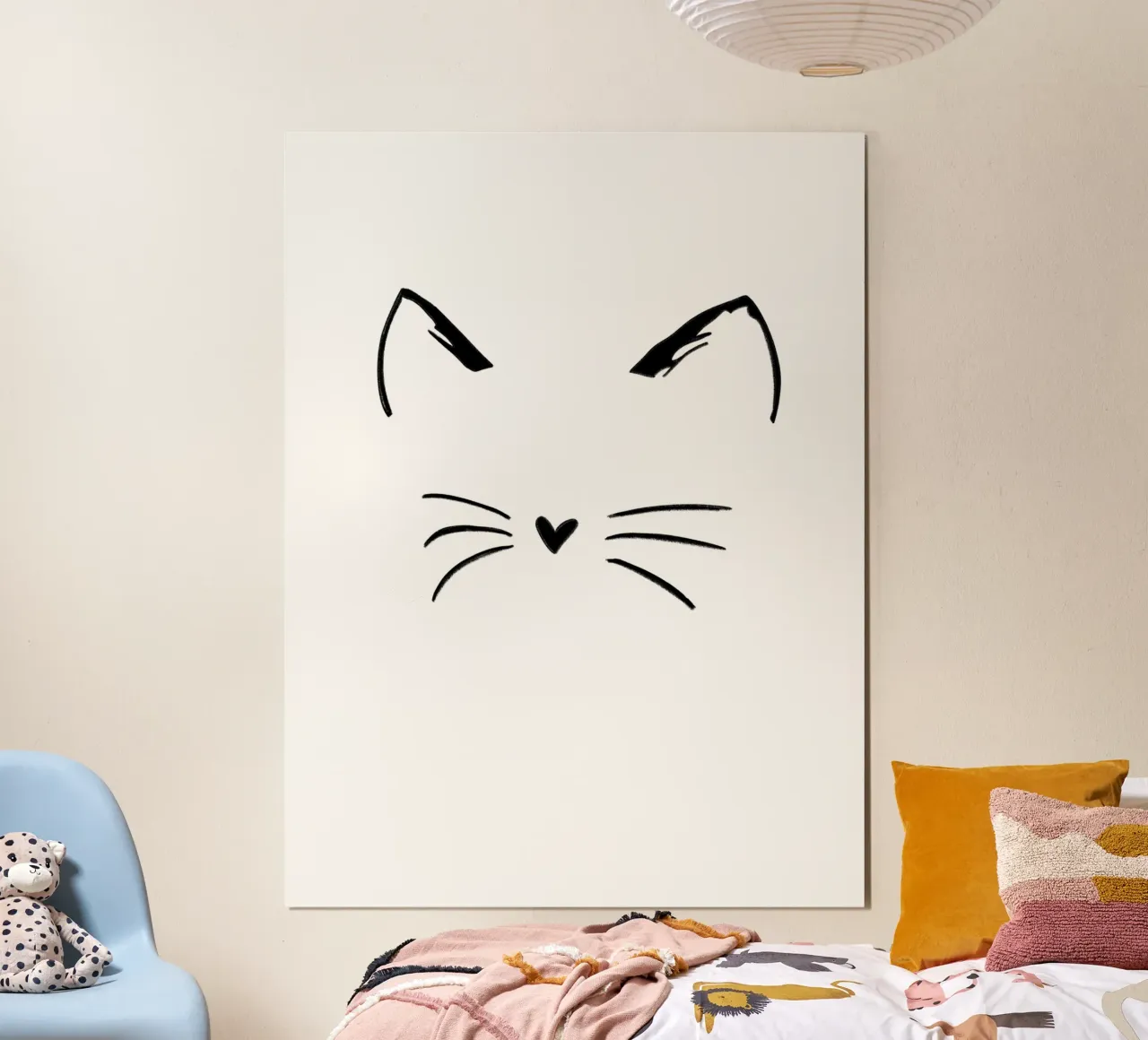 Faccia di gatto poster con telaio in legno da ArtDesign by KBK