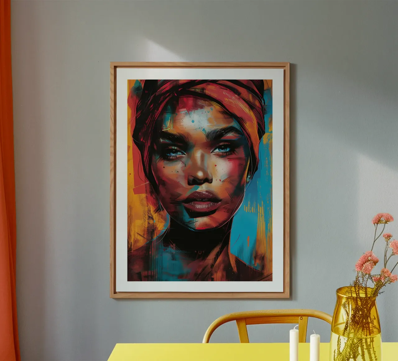 Donna con sciarpa pannello forex da DWA