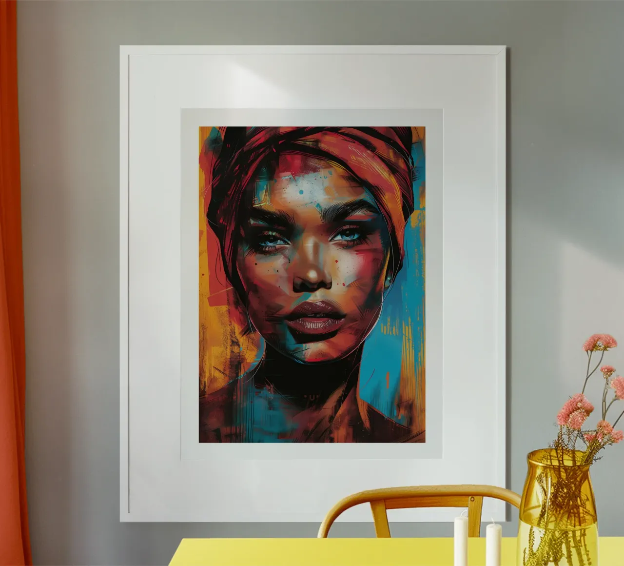 Vrouw met sjaal poster van DWA