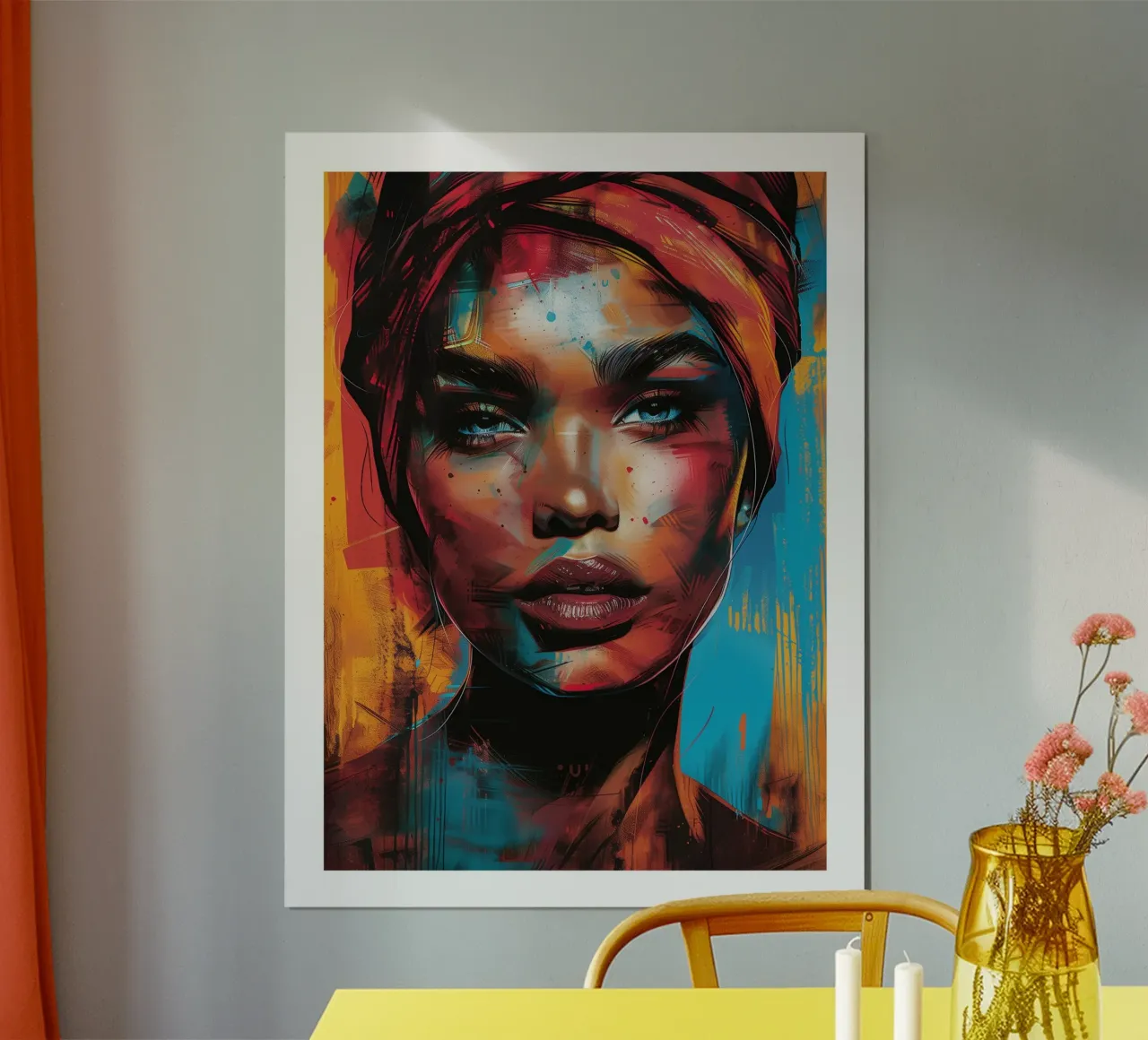 Vrouw met sjaal poster van DWA