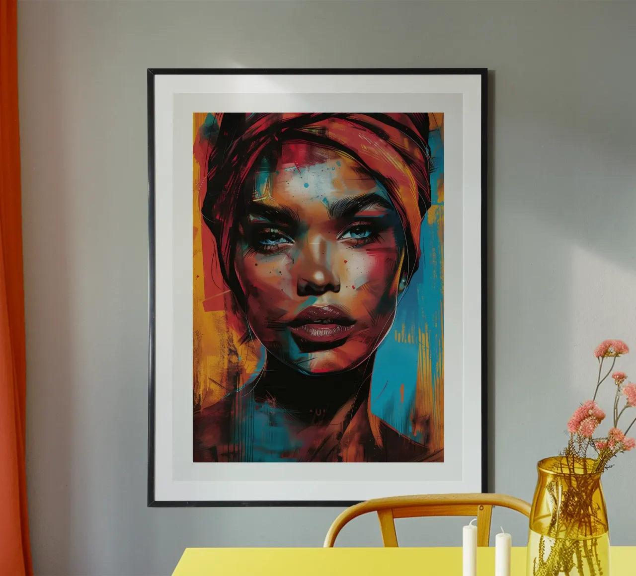 Vrouw met sjaal poster van DWA