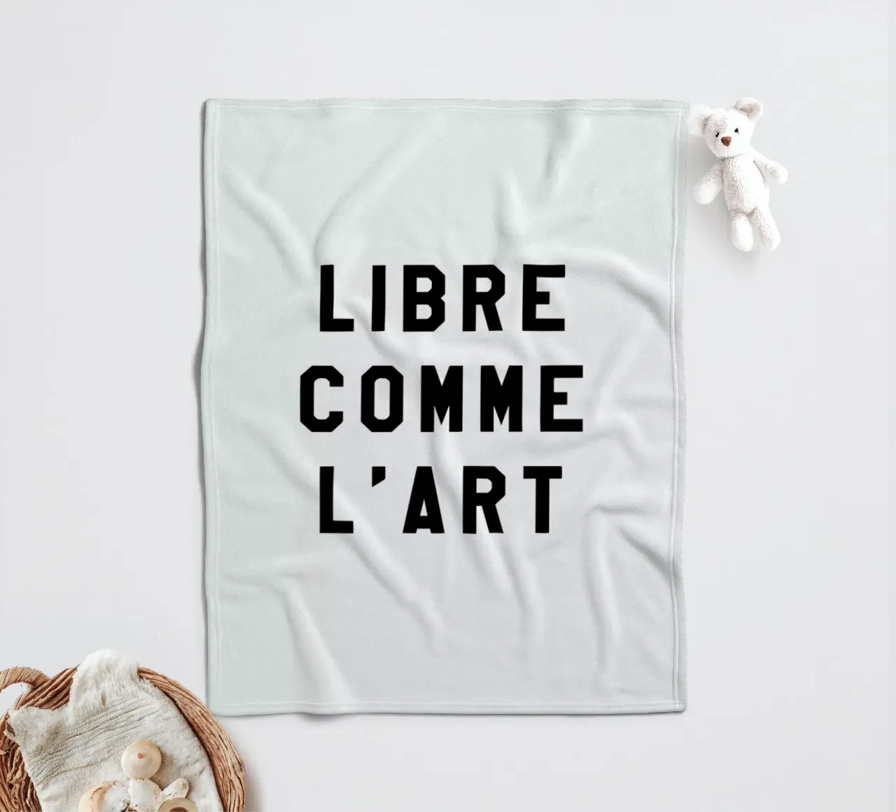 Libre Comme L'Art White coperta in pile da FRAICHE