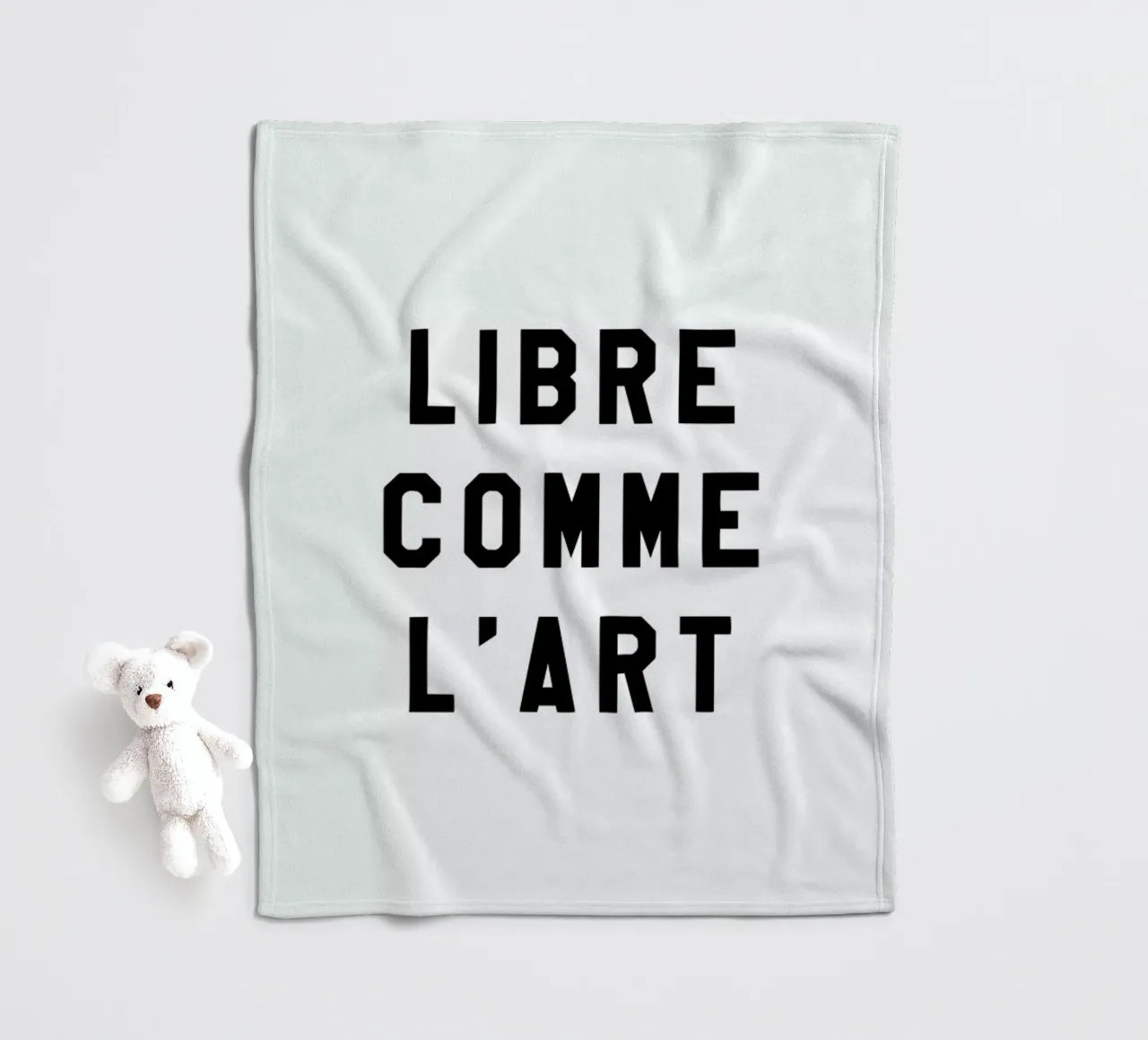 Libre Comme L'Art White coperta in pile da FRAICHE