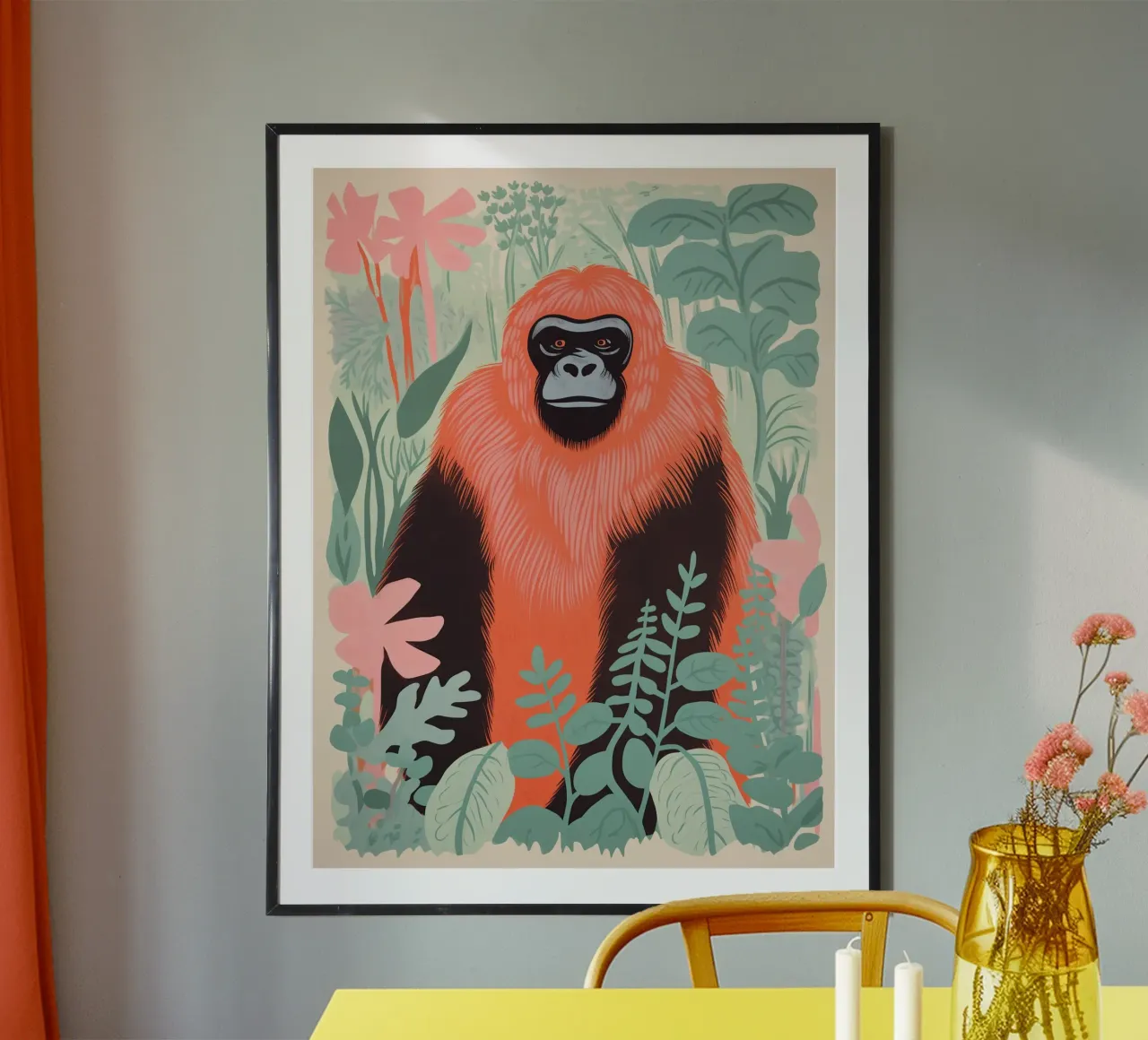 Pink Pastel Gorilla | Rousseau incontra la modernità digitale poster da Autofocus