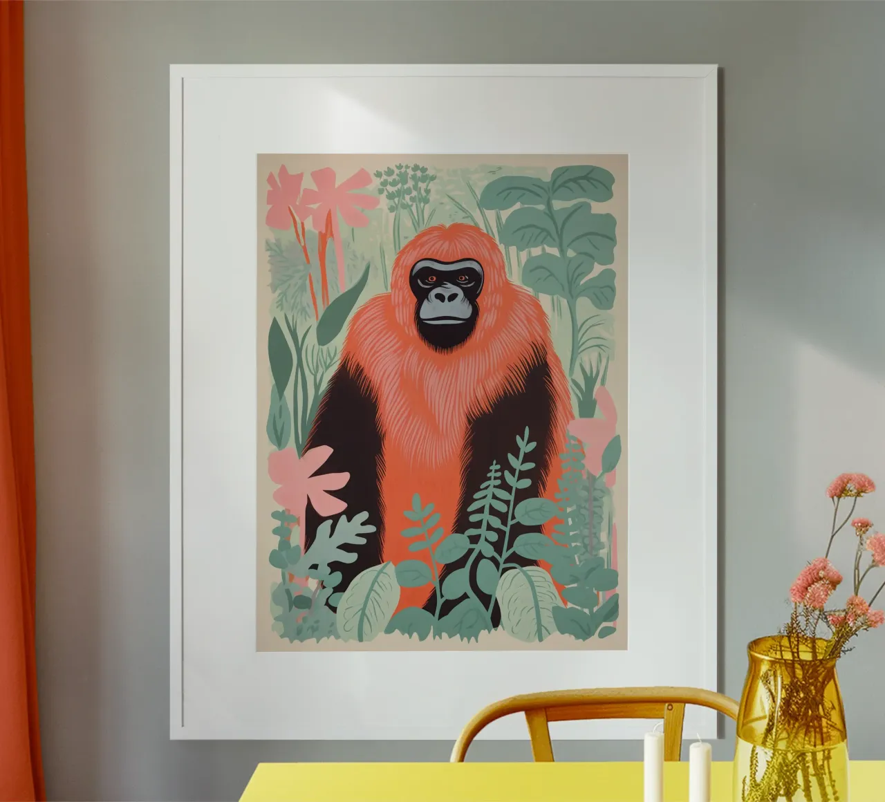Pink Pastel Gorilla | Rousseau incontra la modernità digitale poster da Autofocus