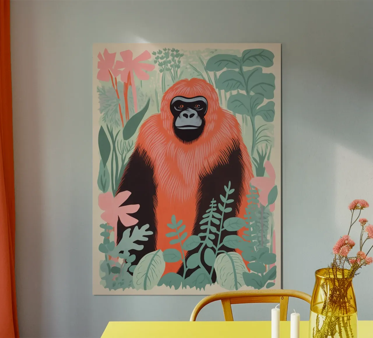 Pink Pastel Gorilla | Rousseau incontra la modernità digitale poster da Autofocus