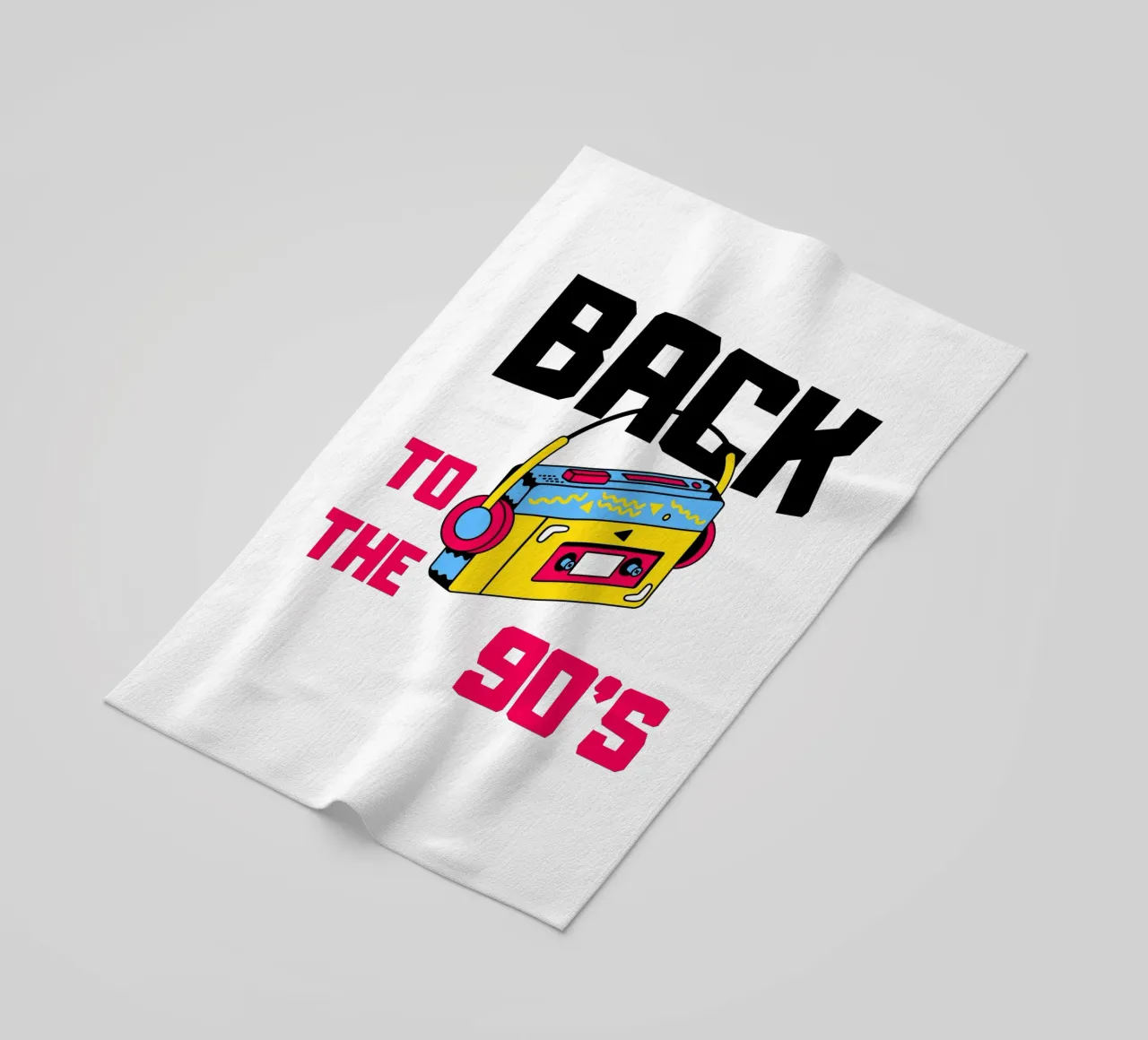Back to the 90s with a cassette recorder beach towel by ArtDesign by KBK