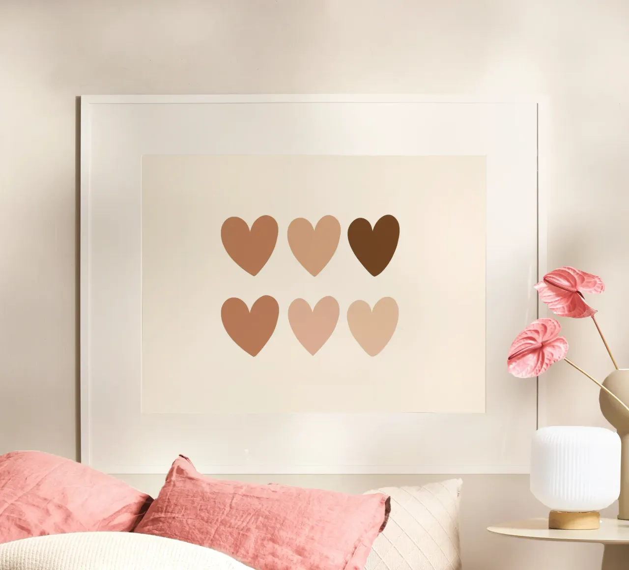 Pastel Hearts No 2 poster con telaio in alluminio da treechild