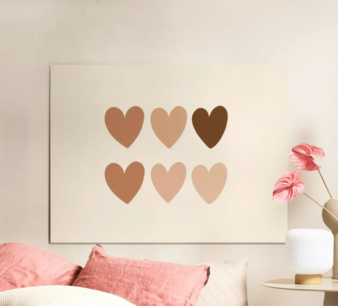 Pastel Hearts No 2 poster con telaio in alluminio da treechild
