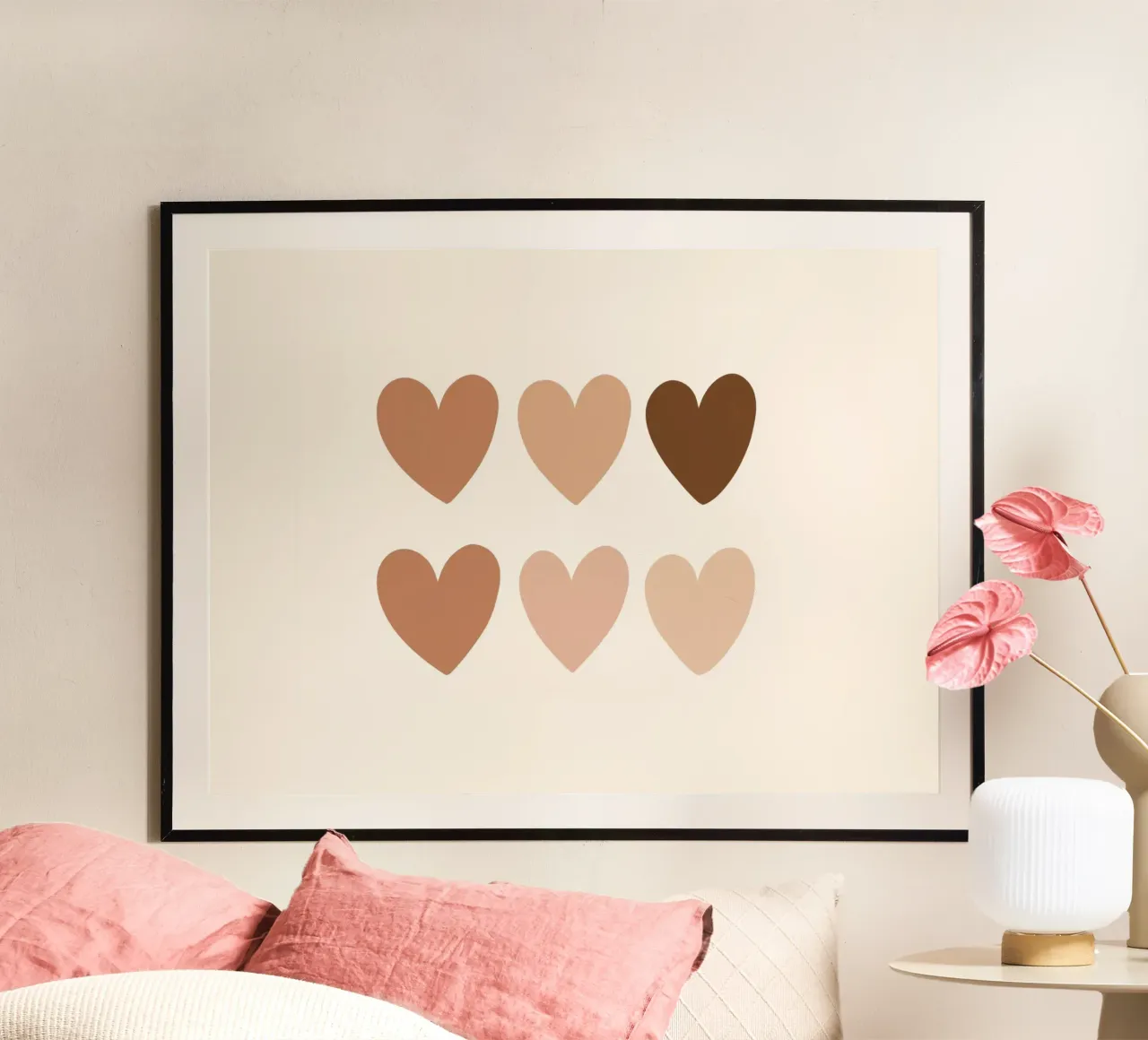 Pastel Hearts No 2 poster con telaio in alluminio da treechild