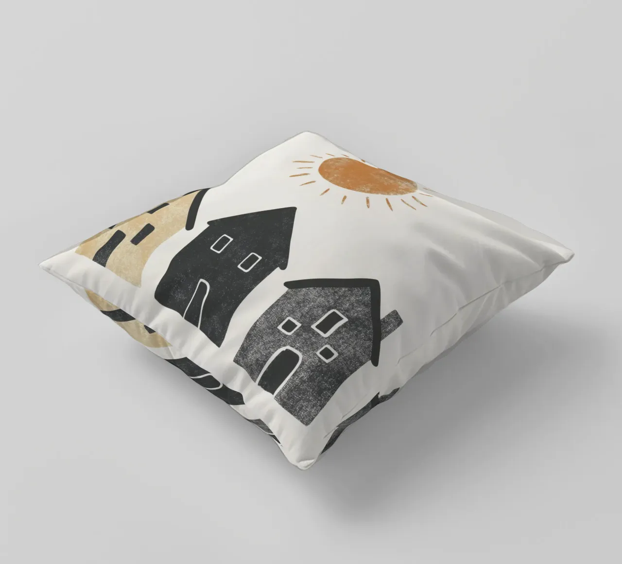 Happy Homes decorative cushion by treechild