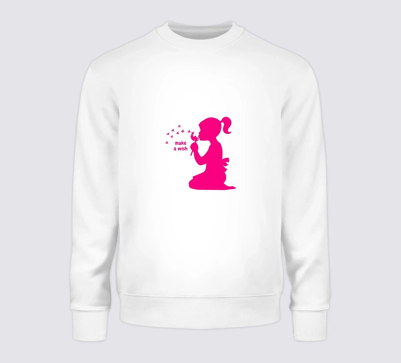 Esprimi un desiderio - Ragazza con dente di leone in rosa felpa da ArtDesign by KBK