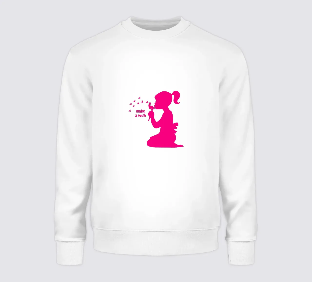 Make a wish - Mädchen mit Pusteblume in pink Sweatshirt von ArtDesign by KBK