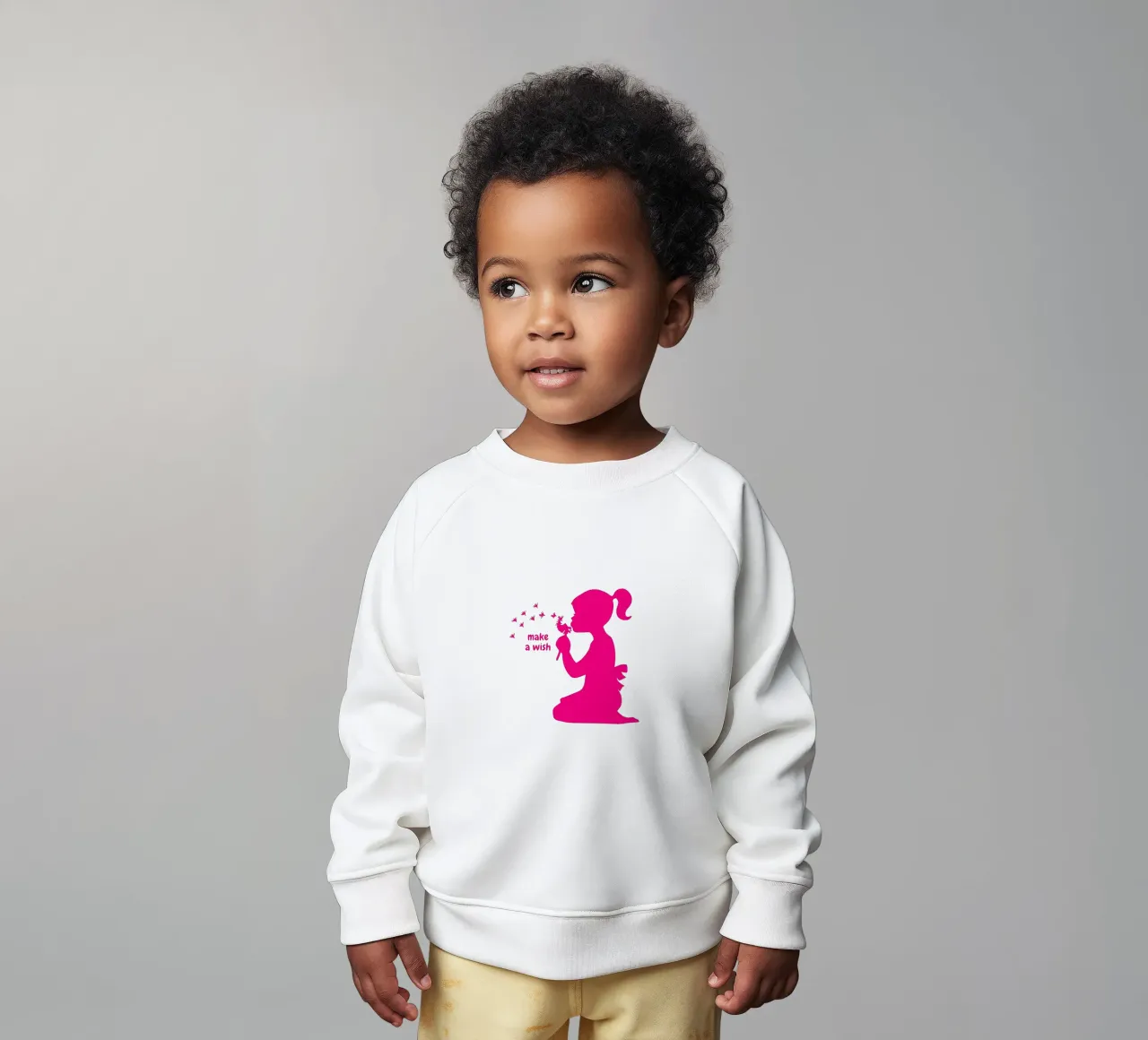 Pide un deseo - Niña con diente de león en rosa sudadera de bebé de ArtDesign by KBK