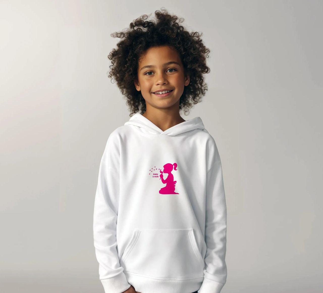 Esprimi un desiderio - Ragazza con dente di leone in rosa felpa bambino con cappuccio da ArtDesign by KBK