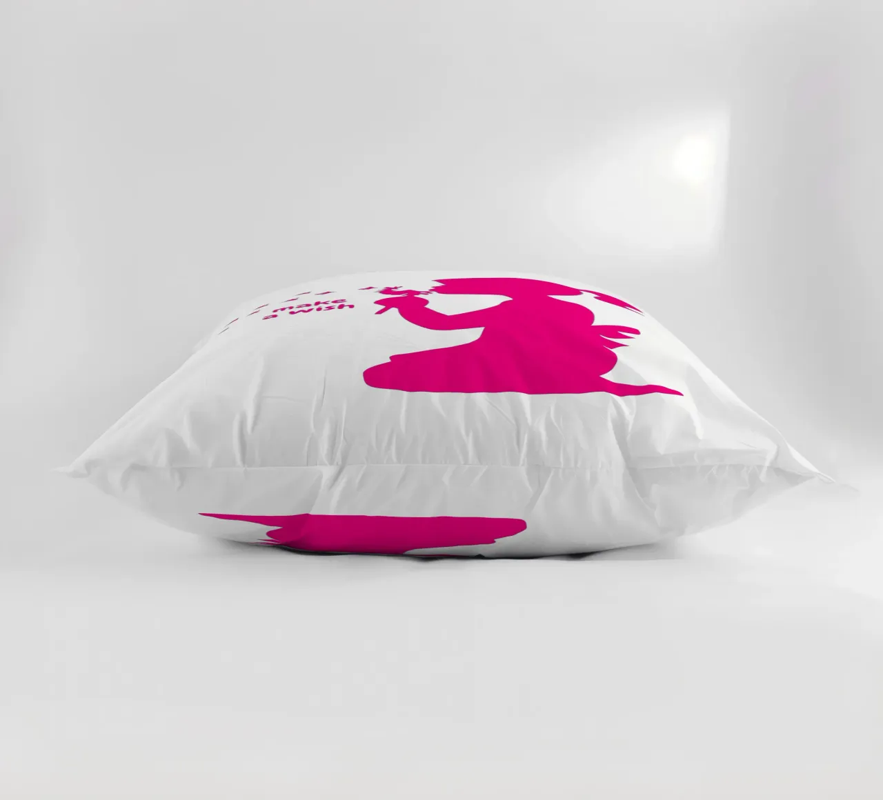 Esprimi un desiderio - Ragazza con dente di leone in rosa cuscino da ArtDesign by KBK