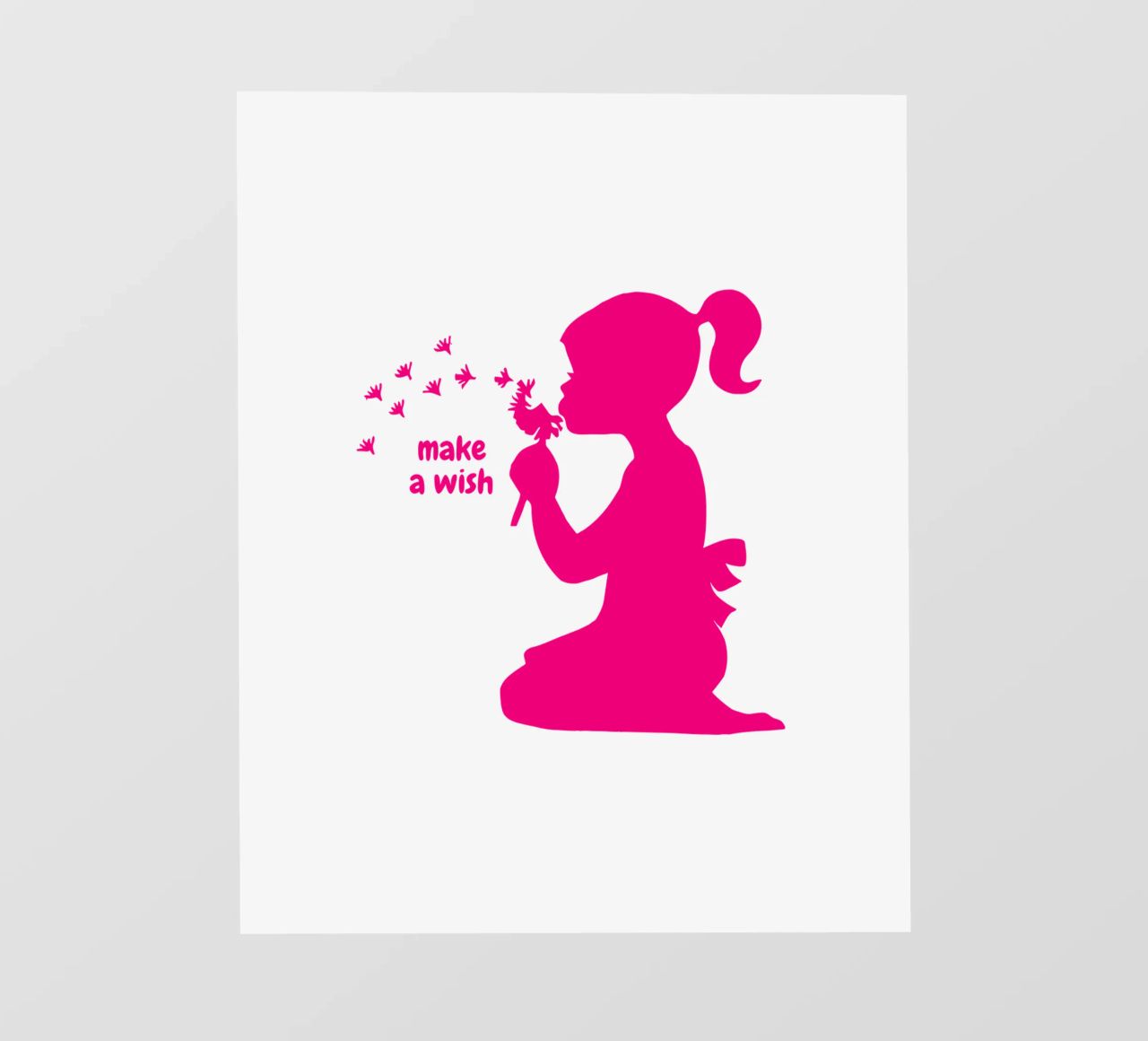 Esprimi un desiderio - Ragazza con dente di leone in rosa telo in pvc da ArtDesign by KBK