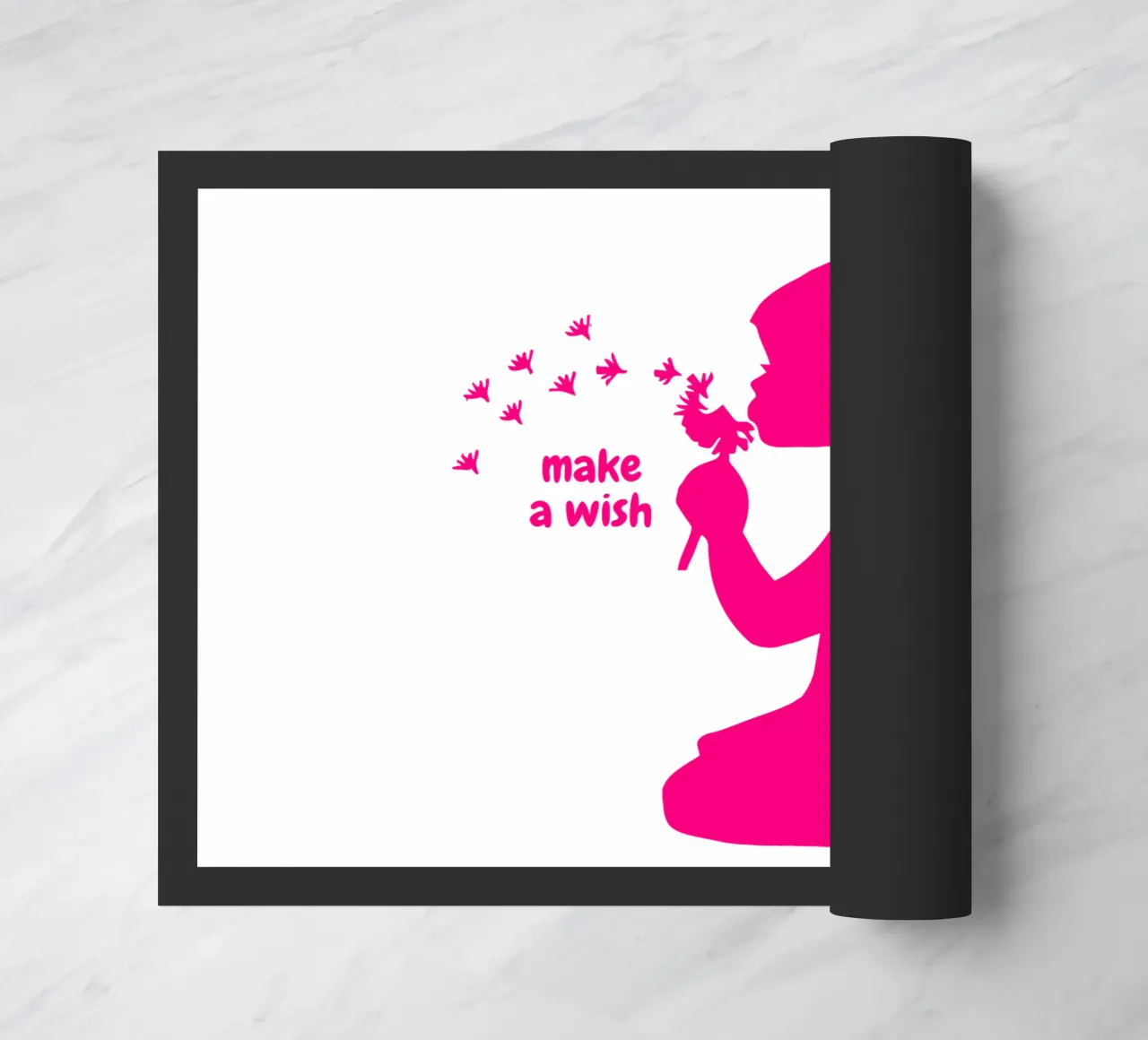 Pide un deseo - Niña con diente de león en rosa felpudo de ArtDesign by KBK