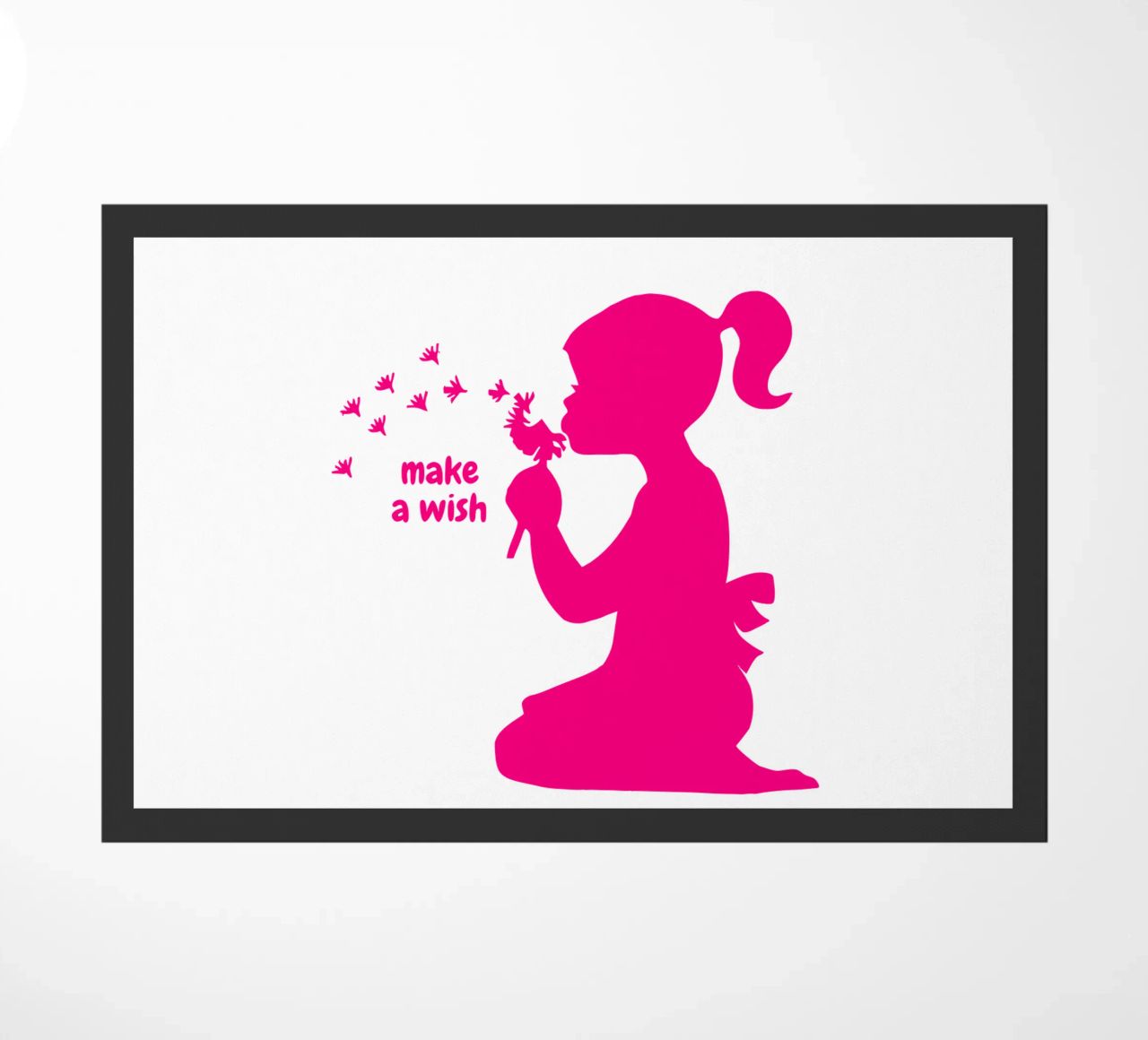Esprimi un desiderio - Ragazza con dente di leone in rosa zerbino da ArtDesign by KBK